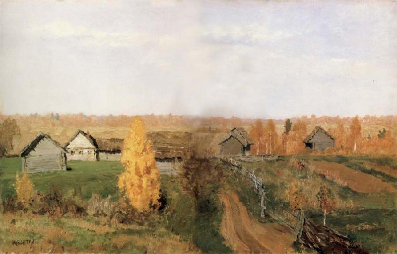 Levitan, Isaak Golden autumn in the Village oil painting picture